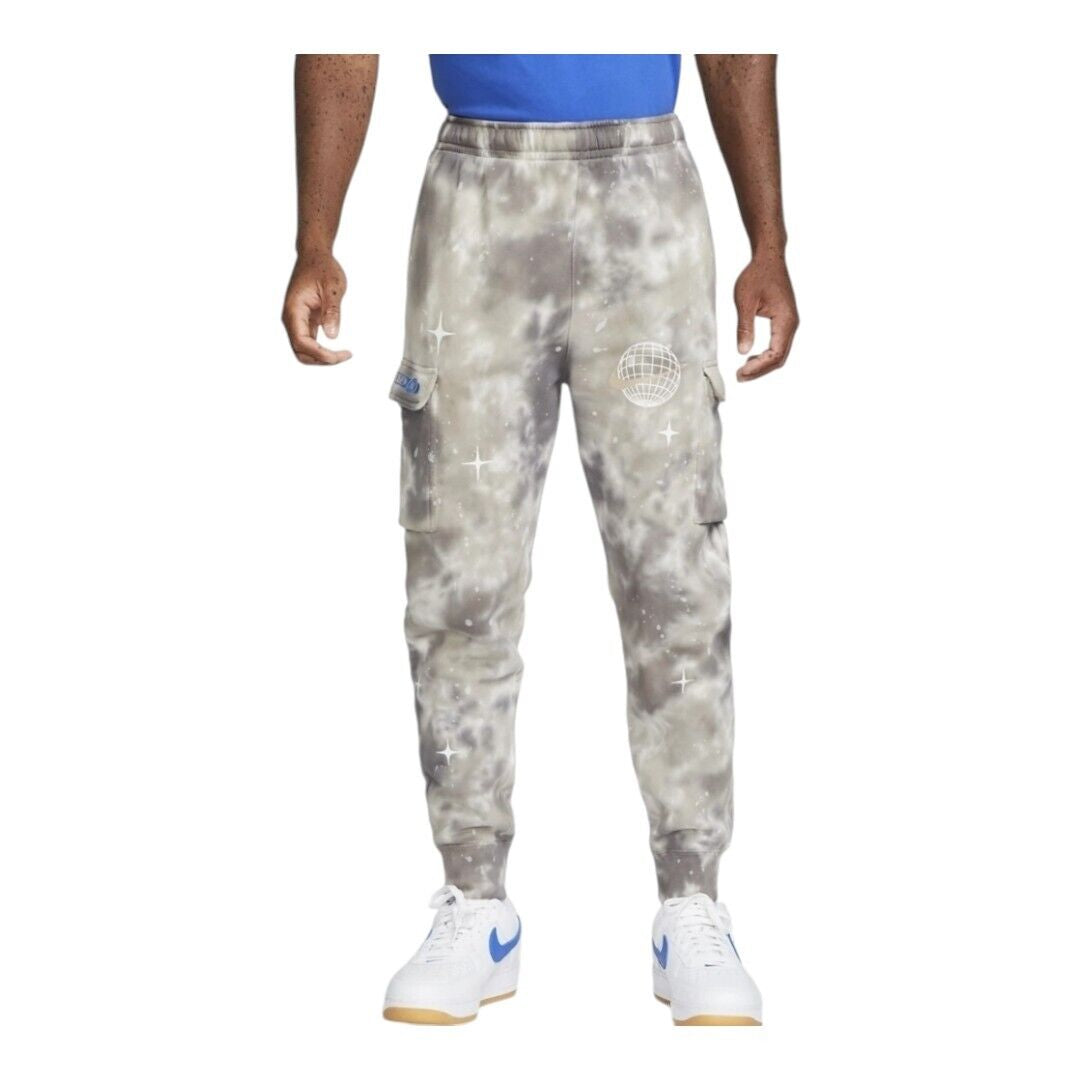 Nike Gray Abstract Galaxy Cargo Fleece Sweat Pants