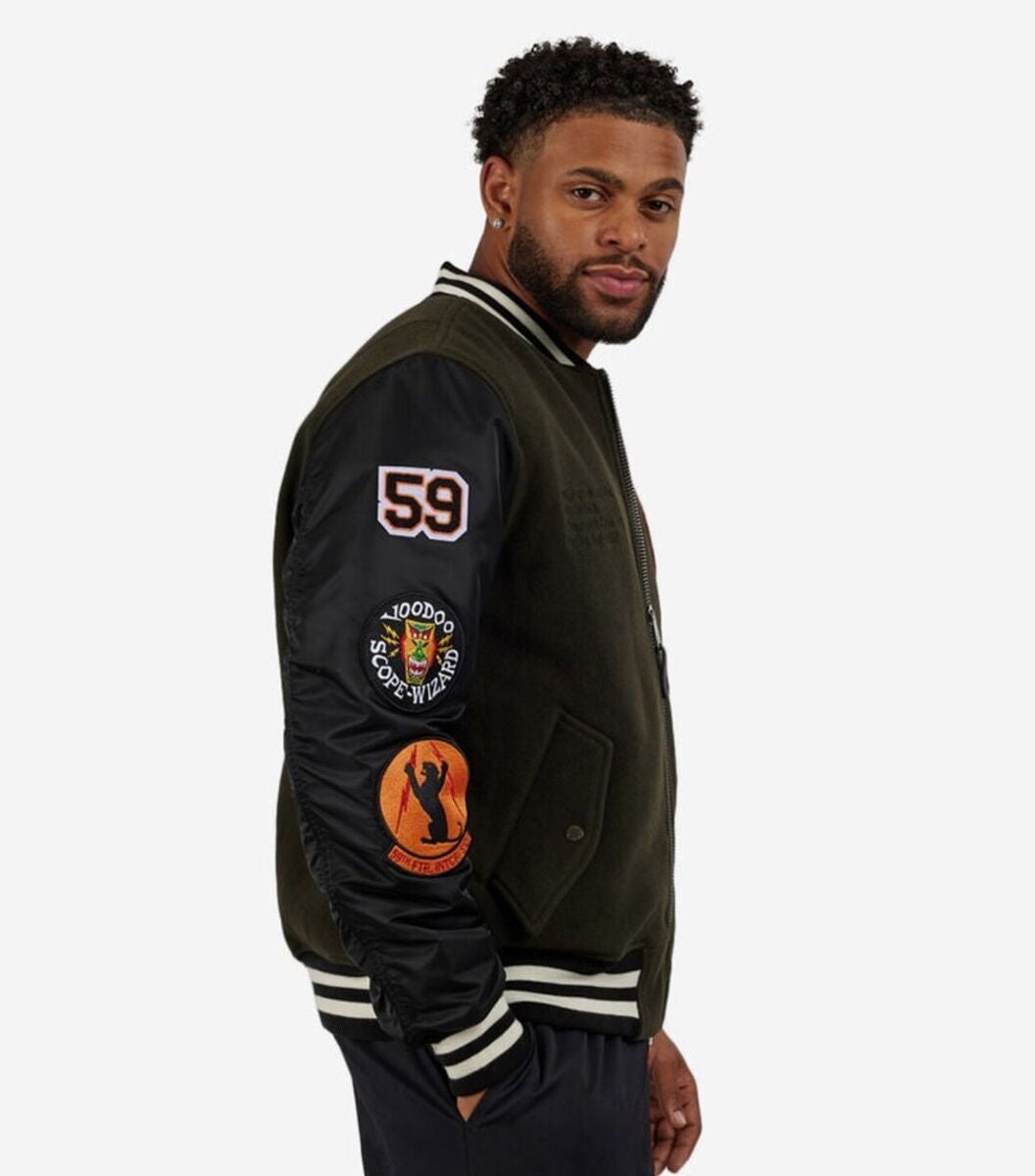 ALPHA INDUSTRIES WOOL MA-1 VARSITY BOMBER JACKET