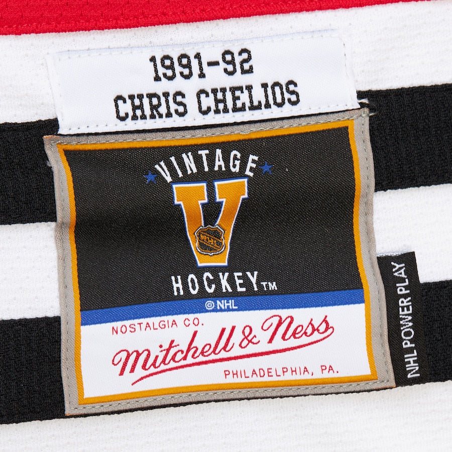 Chris Chelios Red Chicago Blackhawks 1991/92 Power Play Player Jersey