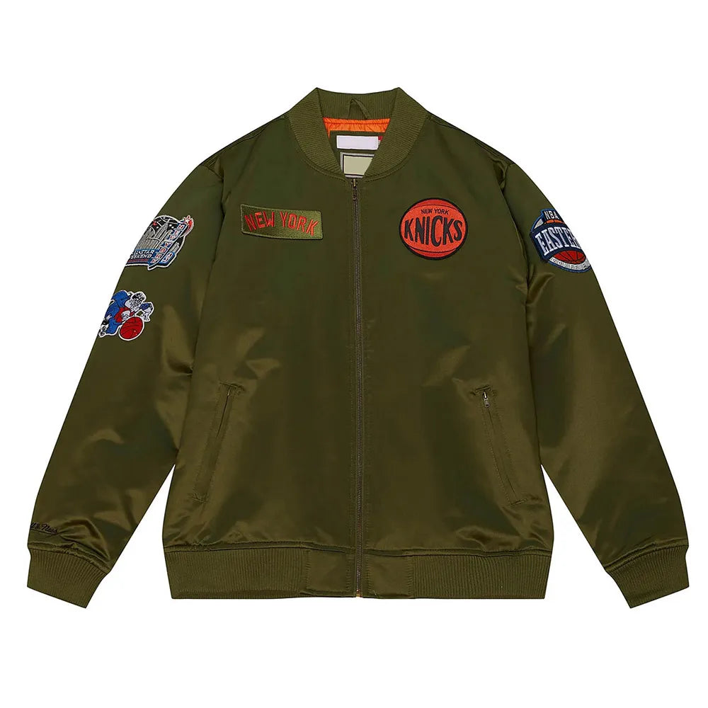 Mitchell & Ness NBA New York Knicks Flight Satin Bomber Jacket
