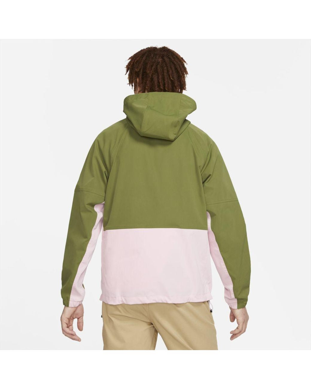 NIKE Repel Men's Golf Anorak jacket Asparagus,pink