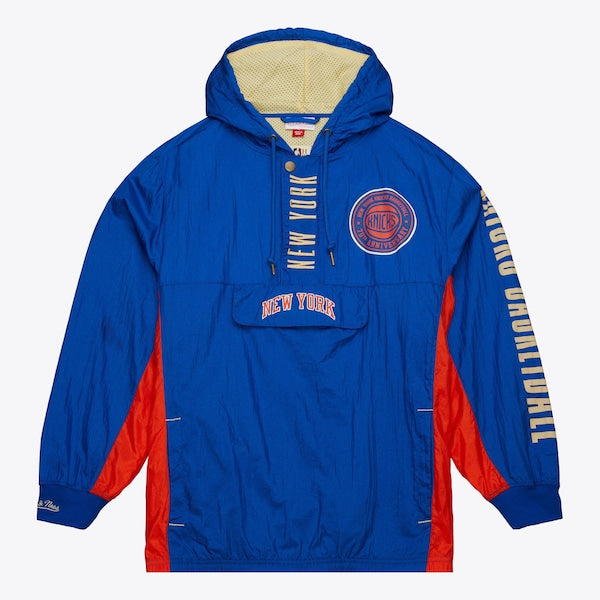 New York Knicks Team OG 2.0 Vintage Logo Anorak Quarter-Zip Hoodie Windbreaker Jacket