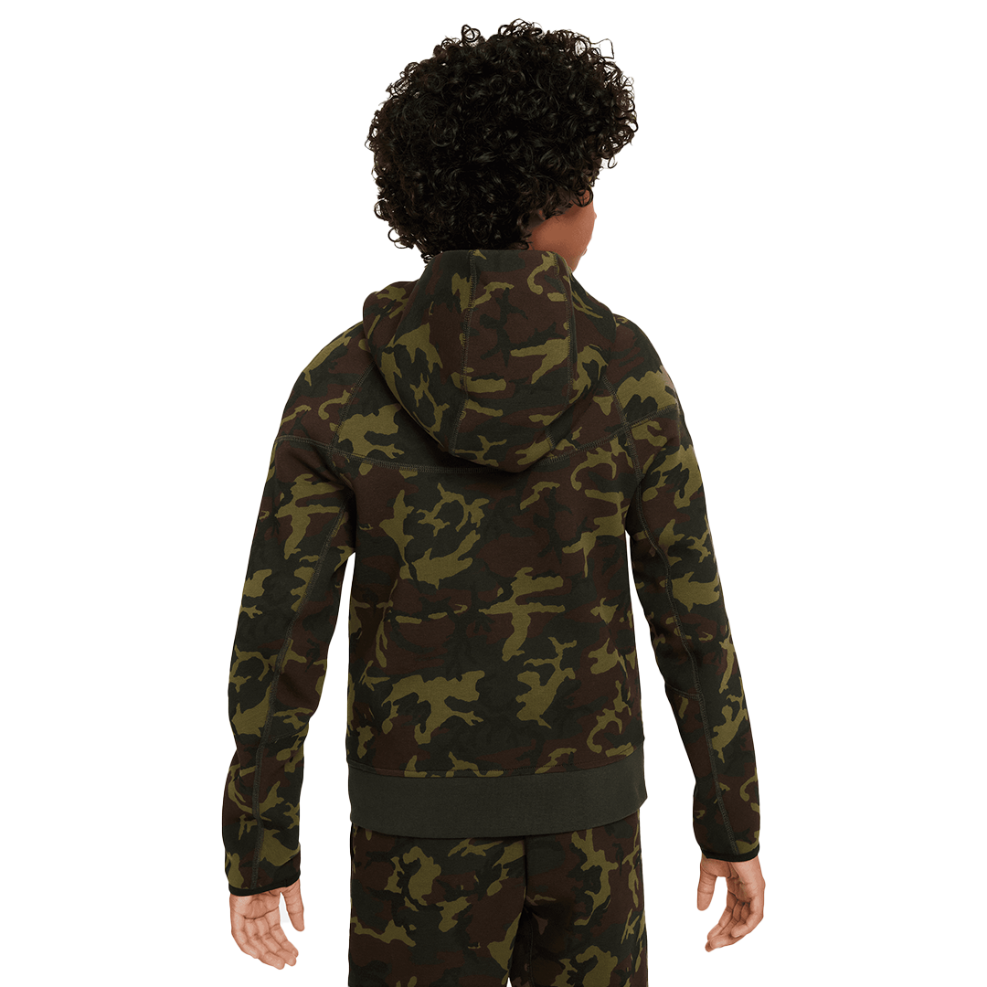 BOYS' NIKE TECH FLEECE CAMO FULL-ZIP HOODIE