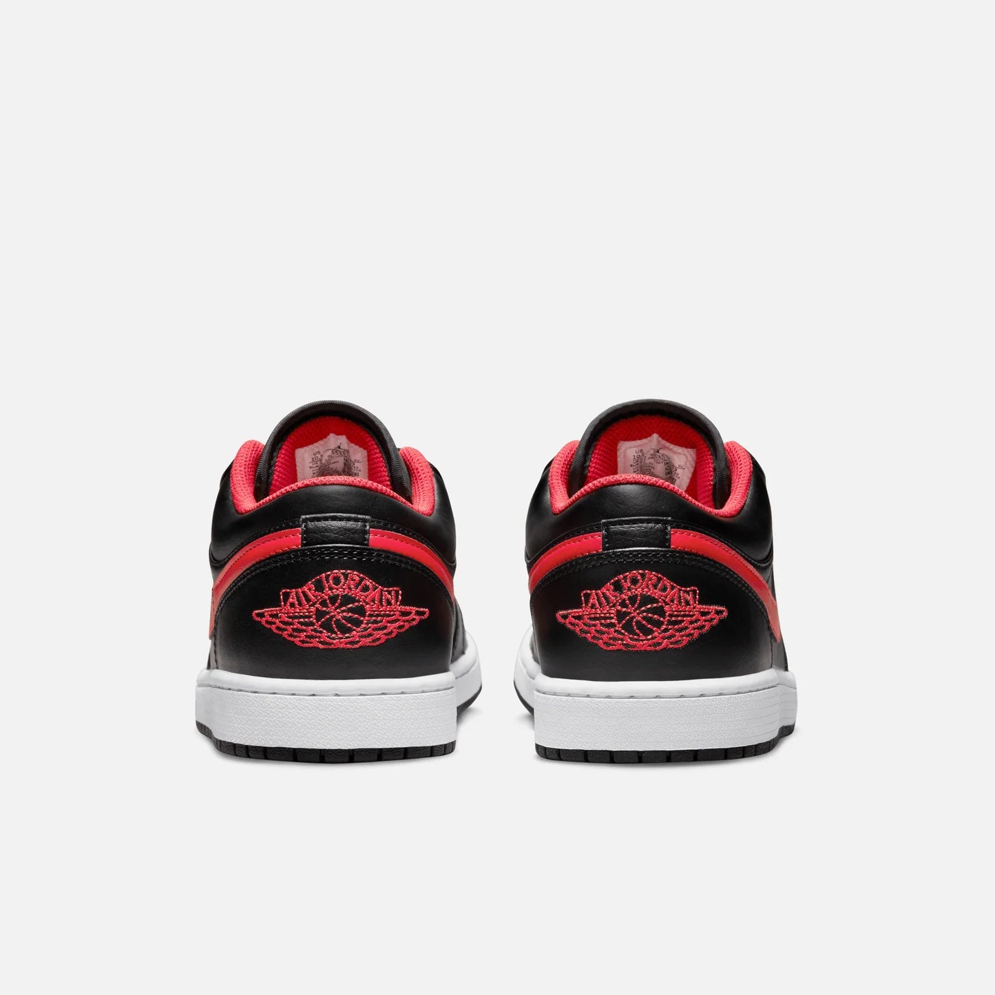 Jordan 1 low white toe black fire red