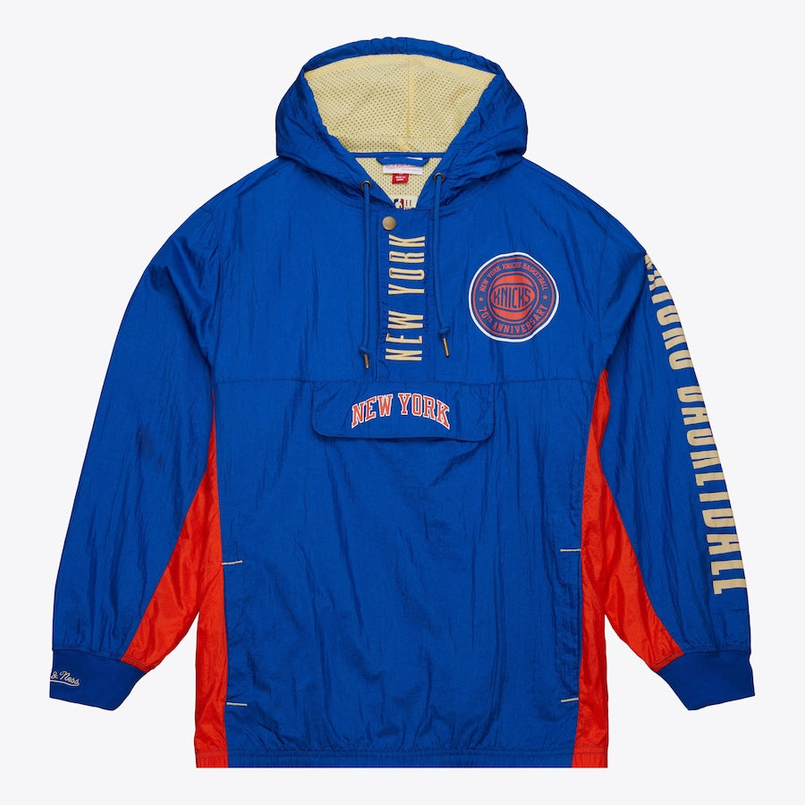 New York Knicks Team OG 2.0 Vintage Logo Anorak Quarter-Zip Hoodie Windbreaker Jacket