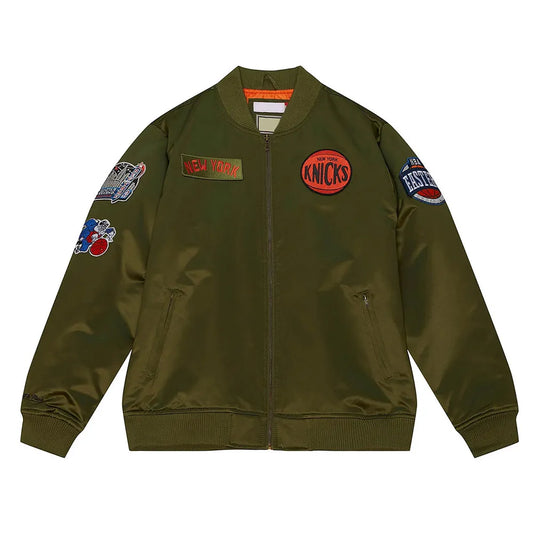 Mitchell & Ness NBA New York Knicks Flight Satin Bomber Jacket