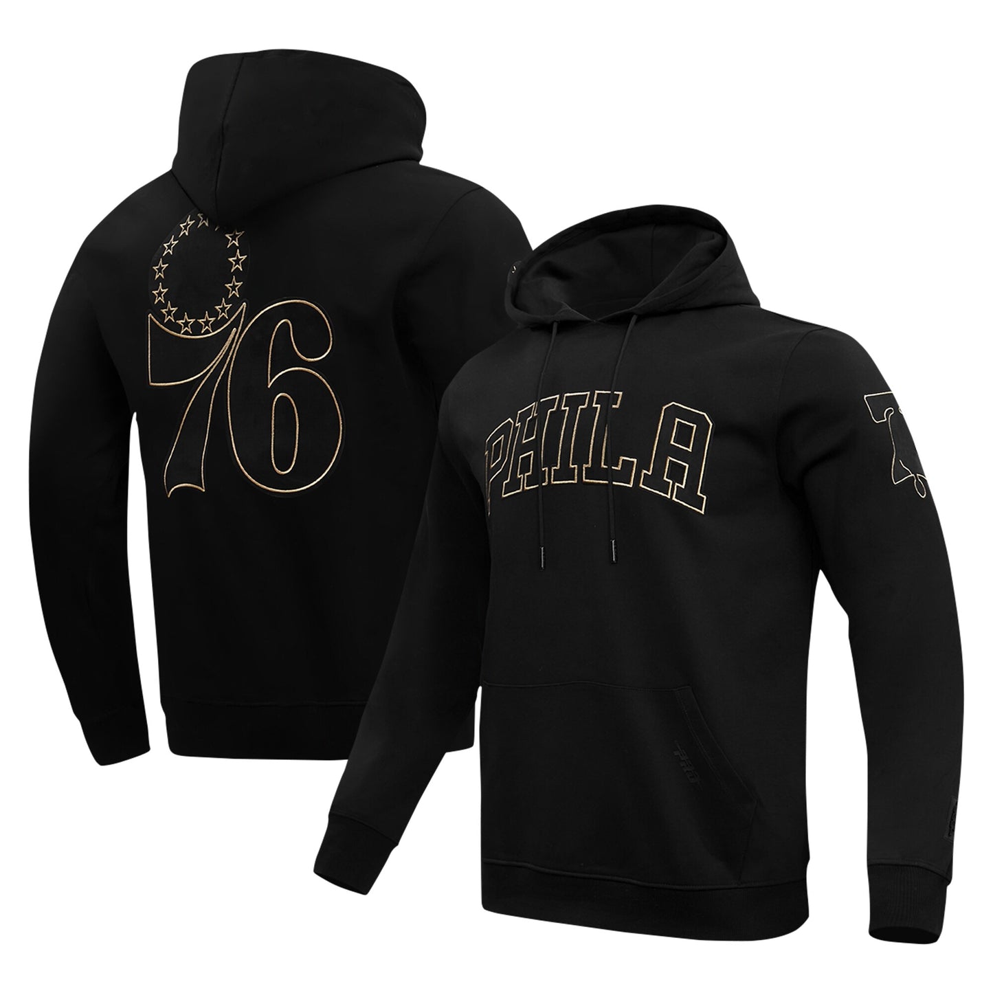 Philadelphia 76ers Pro Standard Black & Gold Pullover Hoodie