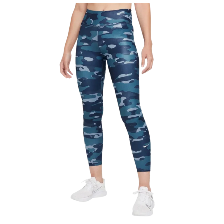 Nike Women's Dri-Fit One Mid Rise Blue Camo Leggings