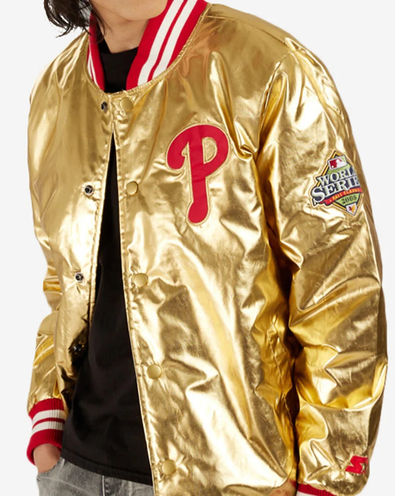 Starter Philadelphia Phillies Gold Satin World Series Jacket