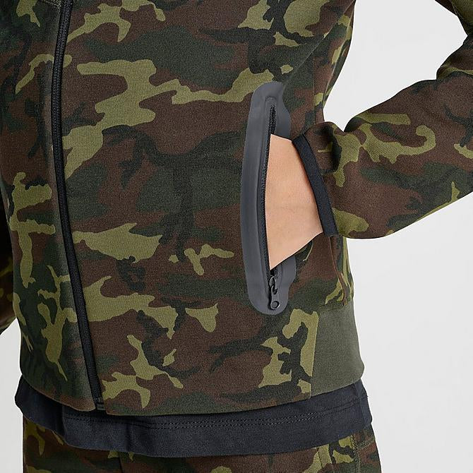 BOYS' NIKE TECH FLEECE CAMO FULL-ZIP HOODIE