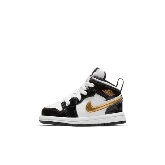 Jordan 1 Toddler Patent Black Gold