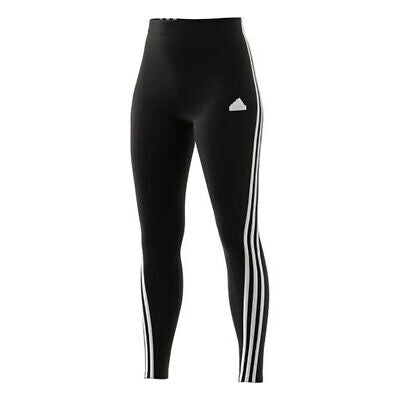 Adidas Future Icons 3 Stripes Black Leggings White Rubber Logo