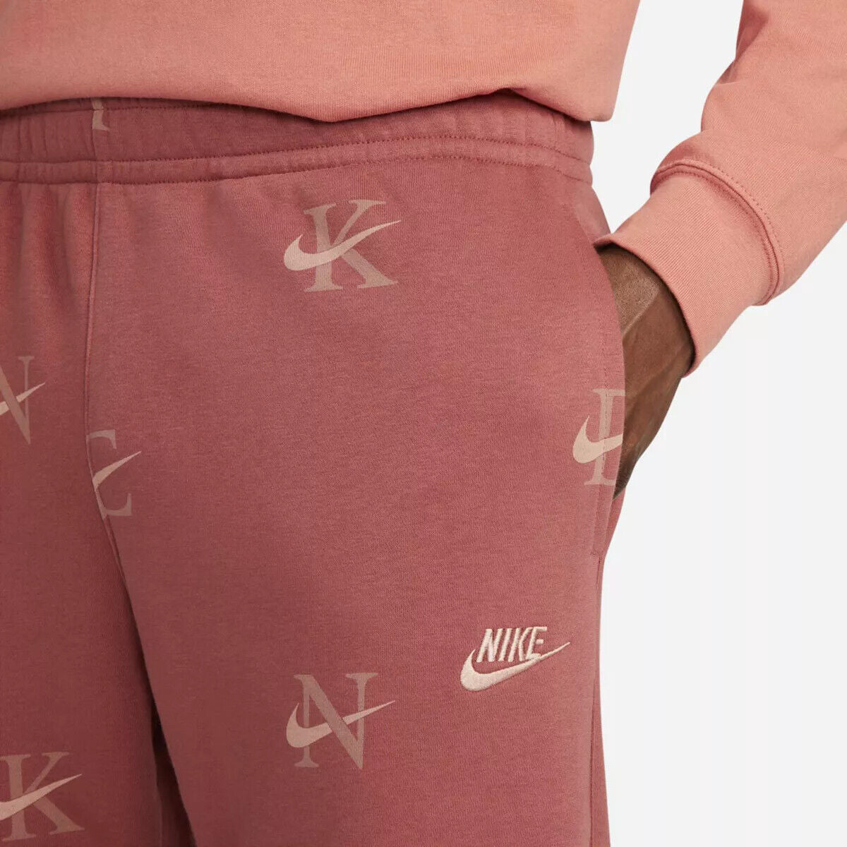 Nike NSW Printed Club Fleece Joggers Canyon rust