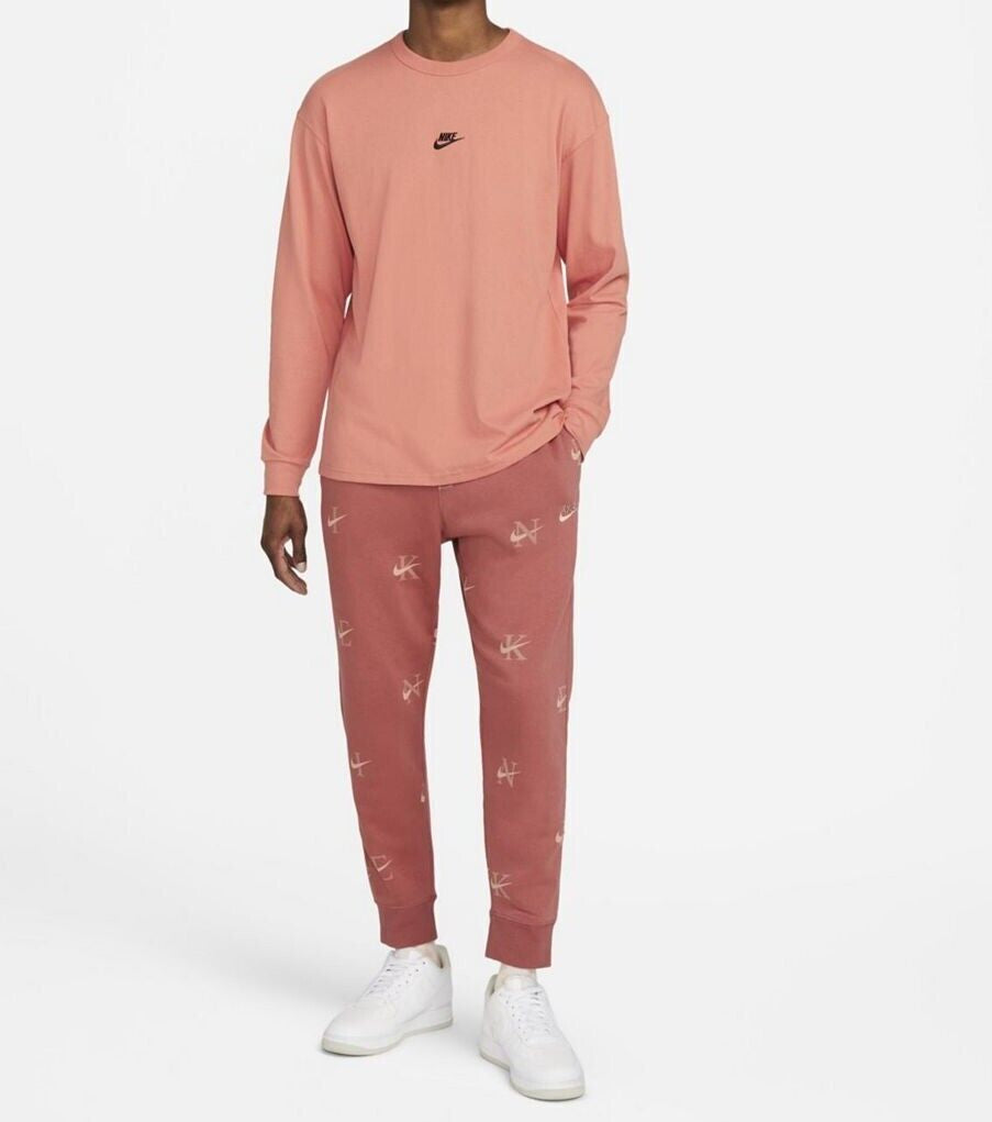 Nike NSW Printed Club Fleece Joggers Canyon rust