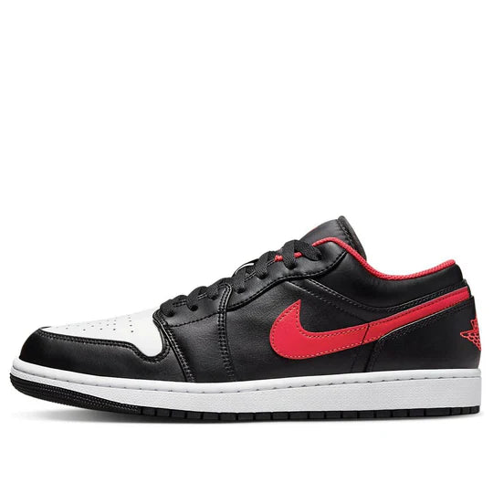 Jordan 1 low white toe black fire red